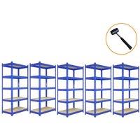 Monstershop Q-Rax 3 x 90cm & 2 x 120cm Blue Metal Racking Units | Size: 3 x 90 cm