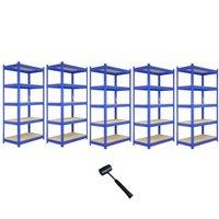 Monstershop 5 x Q-Rax Blue Metal Racking Units 90 x 50 x 180cm | Size: 90 x 50 x 180 cm