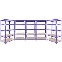 Monstershop 3 x Q-Rax Racking Blue 90 x 50 x 180cm + 2 x Racking Blue 120 x 50 x | Size: 90 x 50 x 180 cm