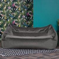 icon Cecilia Bean Bag Sofa Midnight Blue Giant Velvet Bean Bag Chair in Charcoal