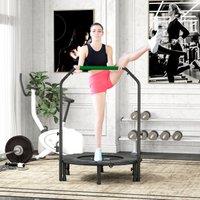 HOMCOM 40 Foldable Mini Fitness Trampoline w/ Foam Handle in Green