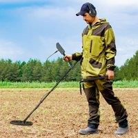 OUTSUNNY Gold Metal Detector with DSP Chip & 5 Professional Modes in Dark Grey