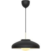 Nordlux Premium Indoor Pendant Light Black Metal E14 Glass Shade - Mains Powered, IP20