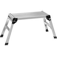 Costway Outdoor Step Stool Aluminum Platform Folding Work Bench Stool Ladder in Silver
