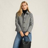 Lands' End Women's Wool-Touch Shirt Jacket in Dark Grey | Size: 16-18