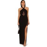 Adrianna by Adrianna Papell Women's Knit Crepe Long Dress in Black | Size: 14