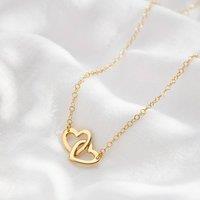 Posh Totty Designs Women's Yellow Gold Plated Double Heart Necklace