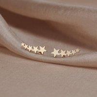 Posh Totty Designs Women's Shooting Star 9ct Gold Climber Earrings