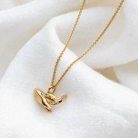 Posh Totty Designs Women's Yellow Gold Plated Mummy & Baby Whale Charm Necklace