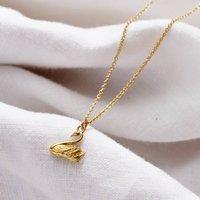 Posh Totty Designs Women's Yellow Gold Plated Soulmate Swan Charm Necklace