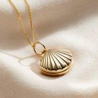 Posh Totty Designs Women's 9ct Gold Petite Shell Locket Necklace