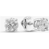 T.H.Baker Women's 18ct White Gold 1.00ct Diamond Screw Back Stud Earrings in Silver
