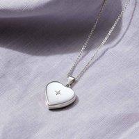 Posh Totty Designs Women's Sterling Silver Heart Locket With Diamond