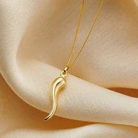 Posh Totty Designs Women's 9ct Gold Horn Charm Necklace