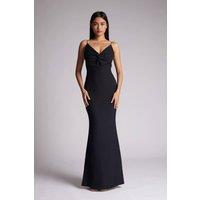 Vesper Women's Fishtail Strappy Maxi Dress in Black | Size: 14