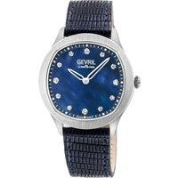 Gevril Women's Morcote Diamond 10043 Italian Leather Swiss Quartz Watch in Blue