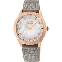 Gevril Women's Morcote Swiss Diamond White MOP Italian Leather Swiss Quartz Watch in Silver