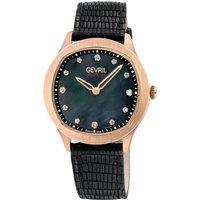 Gevril Women's Morcote Swiss Diamond Black MOP 10057 Leather Swiss Quartz Watch