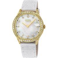 Gevril Women's Morcote 10221 Swiss Diamond Italian Leather Swiss Quartz Watch in White