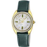 GV2 Women's Palermo Vegan, Swiss Quartz Watch, White MOP Dial, Sapphire Crystal in Green