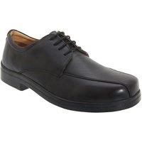 Roamers Men's XXX Extra Wide 4 Eye Tramline Gibson Shoes in Black | Size: 11