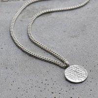 Posh Totty Designs Men's Sterling Silver Men's Molten Disc Necklace