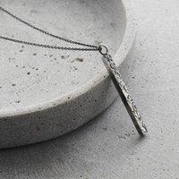 Posh Totty Designs Men's Men's Textured Oxidised Sterling Silver Bar Necklace