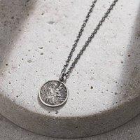 Posh Totty Designs Men's Oxidised Sterling Silver St Christopher Necklace