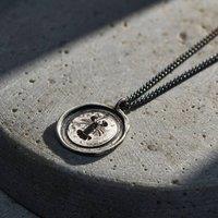 Posh Totty Designs Men's Oxidised Sterling Silver Lobster Wax Seal Necklace