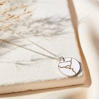 Posh Totty Designs Men's Sterling Silver Kintsugi Disc Necklace