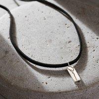 Posh Totty Designs Men's Leather & Sterling Silver Kintsugi Tag Necklace