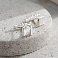 Posh Totty Designs Men's Square Mother-Of-Pearl & Silver Cufflinks