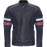 Infinity Leather Men's Quilted Leather Racing Jacket-Madrid in Black | Size: 5XL