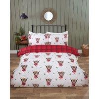 Rapport Home Fergus Microfibre Checkered Reversible Duvet Cover Set with Pillowcase | Size: Single