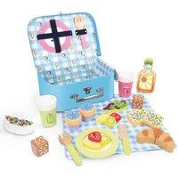 Bluey Picnic Basket Set 30 Piece, Wooden Roleplay Toy with Carry Case