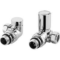 Balterley Contemporary Corner Minimalist Round Radiator Valves (Pairs) - Chrome in Silver