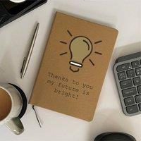 The Alphabet Gift Shop Lightbulb Thank you teacher notebook in Brown | Size: A5