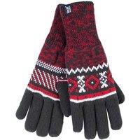 Heat Holders Men's Nordic Fairisle Knitted Fleece Lined Winter Thermal Gloves in Red | Size: Large/XL