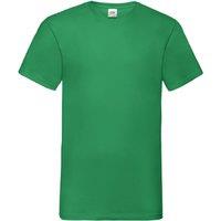 Fruit of the Loom Men's Valueweight V-Neck, Short Sleeve T-Shirt in Green | Size: 3XL