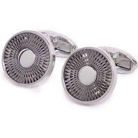 Kennett Men's Freddie Cufflinks - Silver Geometric Aviation-Inspired Design