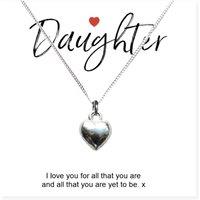 Aye Do Gifts Women's Daughter Heart Necklace & Gift Card in Silver | Size: 18 inches