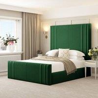 Bed Choices Plush Velvet Aspire Bed Frame with Headboard in Green | Size: Small Double