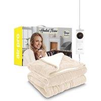 Air Pro Heated Electric Blanket with Digital Controller, 6 Heat Settings in Beige | Size: King