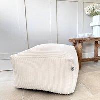 rucomfy Beanbags rucomfy Indoor Large Ottoman Pouffe - Jumbo Cord Bean Bag Footstool in Ivory