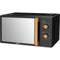Geepas 20L NORDiQ Microwave Oven 700W | 5 Power Levels, Mirror Door in Black