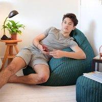 rucomfy Beanbags rucomfy Jumbo Cord Slouchbag - Indoor Classic Bean Bag for Adults in Teal