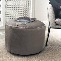 rucomfy Beanbags rucomfy Velvet Pouffe - Indoor Bean Bag Footstool in Light Grey
