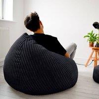 rucomfy Beanbags rucomfy Jumbo Cord Slouchbag - Indoor Classic Bean Bag for Adults in Black