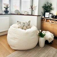 rucomfy Beanbags rucomfy Jumbo Cord Slouchbag - Indoor Classic Bean Bag for Adults in Ivory