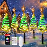 Bright Zeal 8pcs Smart Spiral Christmas Pathway Lights H1.6ft Outdoor Christmas IP44 in White